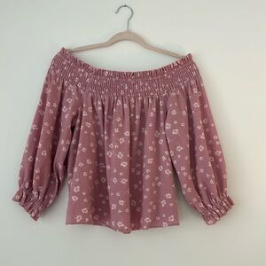 Pink and White Floral INC Cotton Top